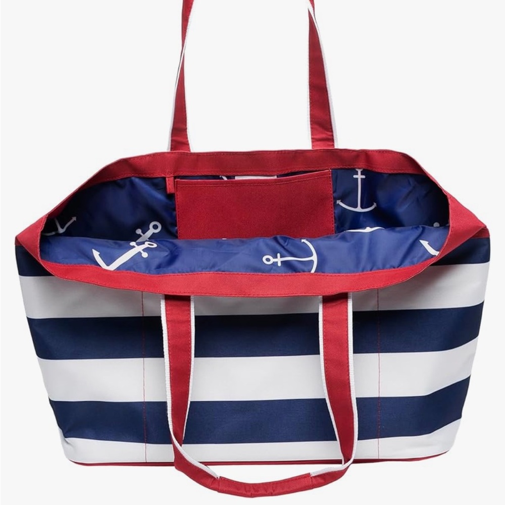 NWT geckobrands Oversized Beach Tote With Five Pockets in Americana
